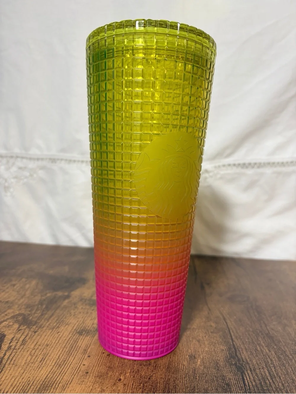 Starbucks Yellow to Pink Gradient Textured Tumbler 2022